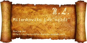 Milenkovits László névjegykártya